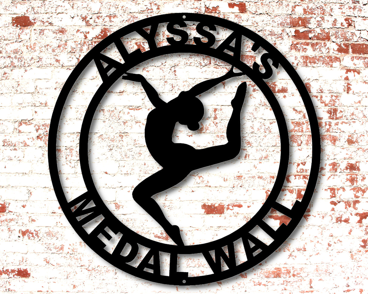 Women's Gymnastics Personalized Metal Sign - Two Lines - Madison Iron and Wood