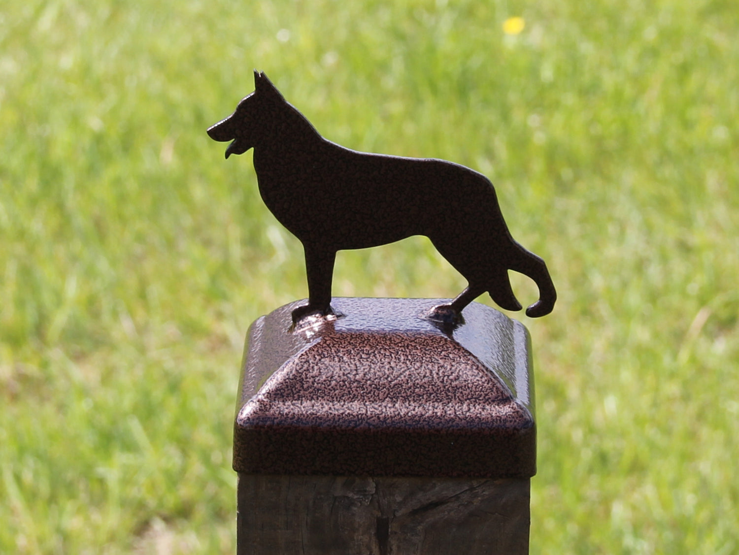 True Size 6x6 Post Cap with Dog or Cat Finial Choice - Madison Iron and Wood