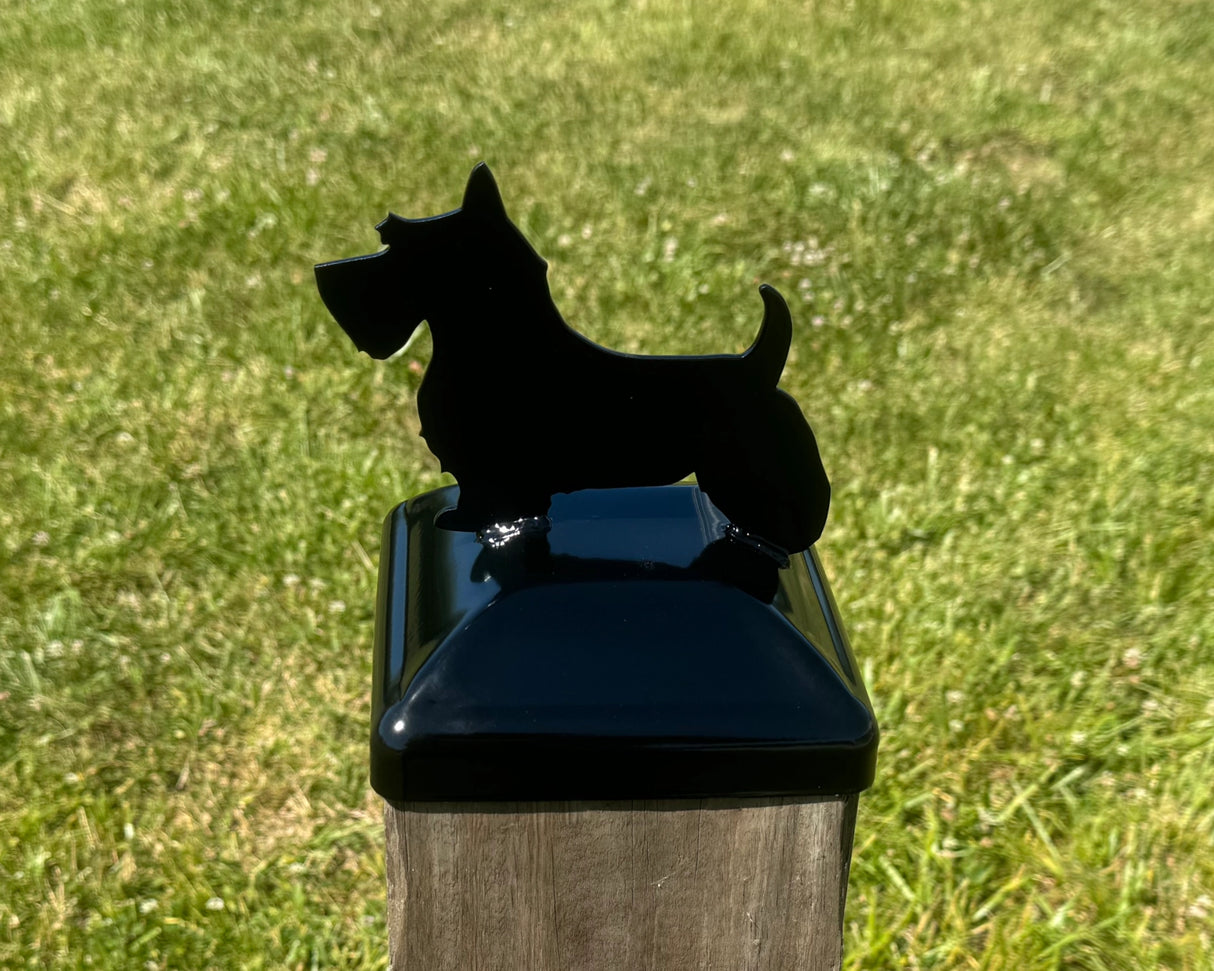 6X6 Scottish Terrier Post Cap (Fits 5.5 x 5.5 Post) - Madison Iron and Wood