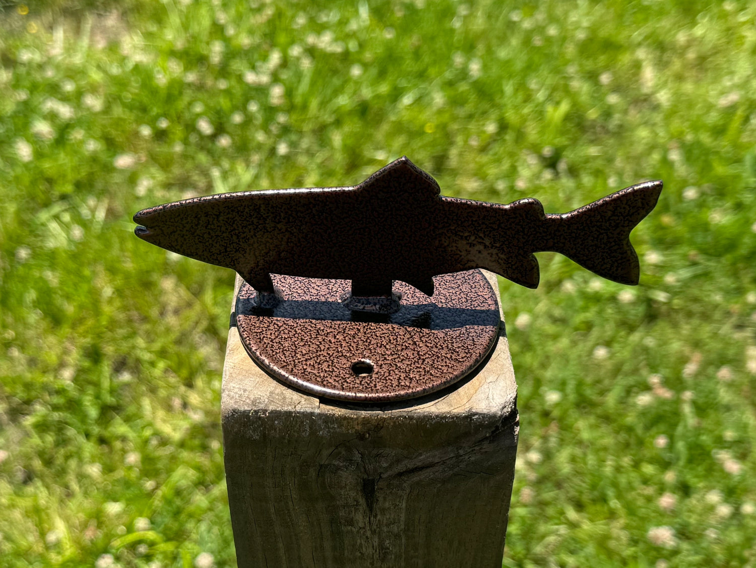 Trout Post Top For Round Wood Fence Post - Madison Iron and Wood