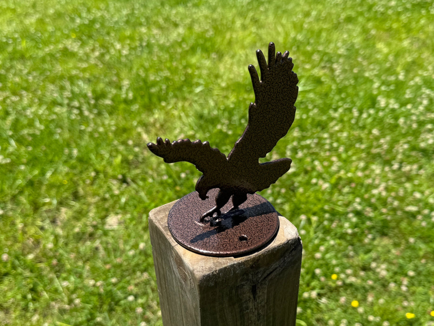 Eagle Post Top For Round Wood Fence Post - Madison Iron and Wood