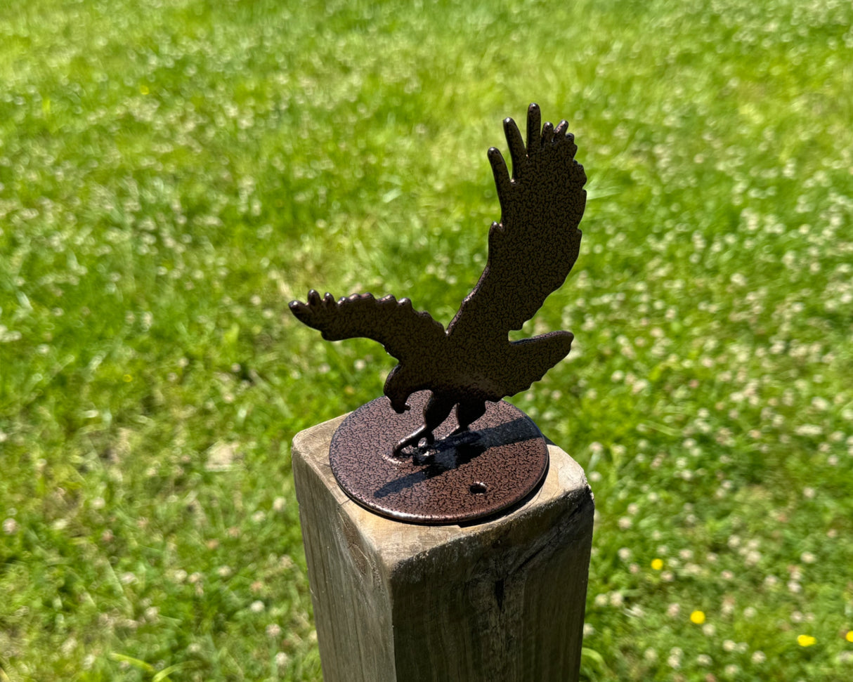 Eagle Post Top For Round Wood Fence Post - Madison Iron and Wood
