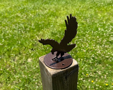 Eagle Post Top For Round Wood Fence Post - Madison Iron and Wood