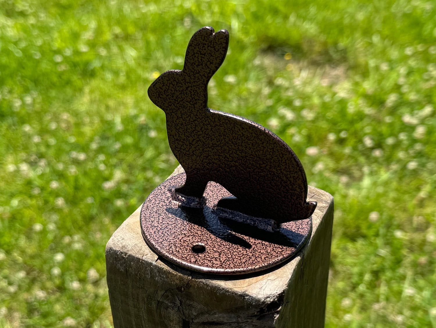 Bunny Post Top For Round Wood Fence Post - Madison Iron and Wood
