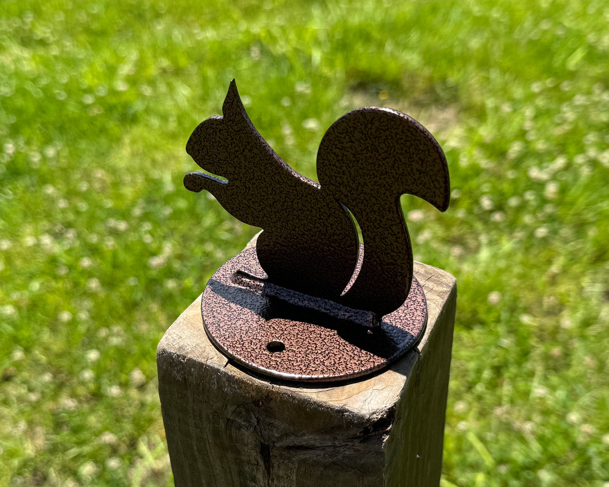 Squirrel Post Top For Round Wood Fence Post - Madison Iron and Wood