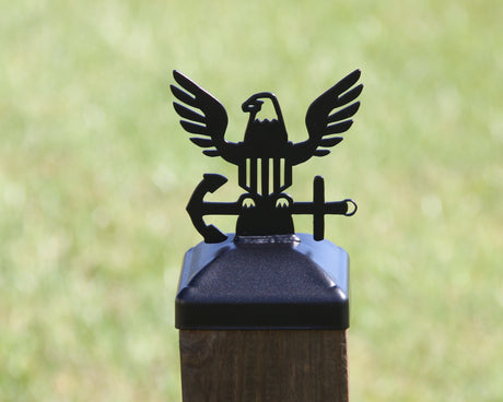 True Size 4x4 Post Caps with Insignia Finial Choice (Military, Medical, Freemason) - Madison Iron and Wood