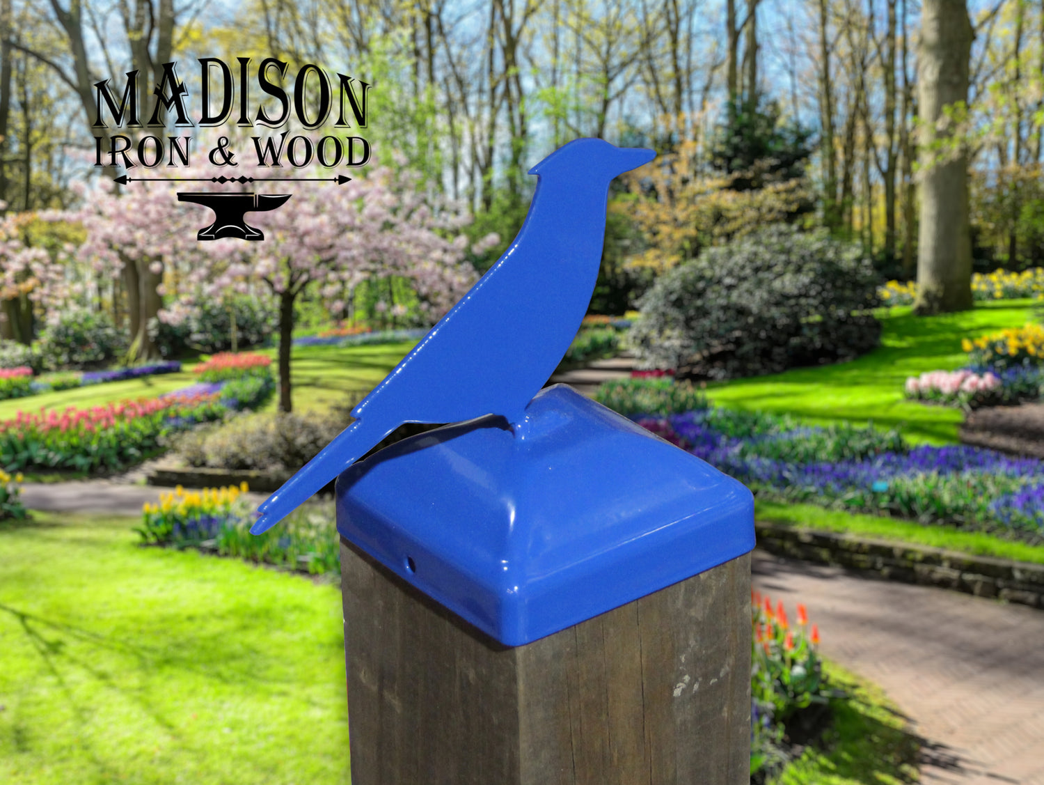 True Size 6x6 Post Cap with Birds and the Bees Finial Choice - Madison Iron and Wood