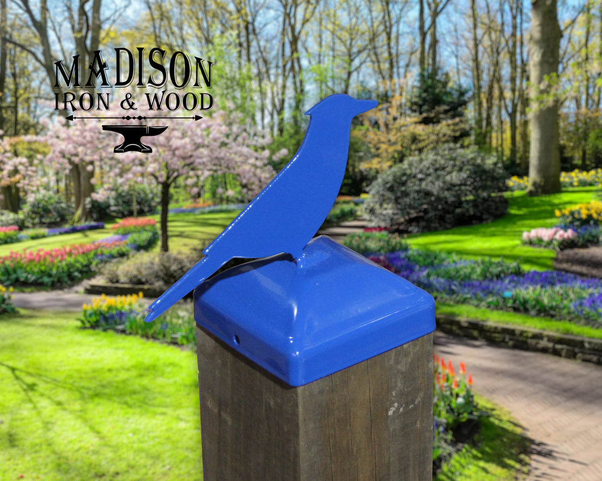 True Size 6x6 Post Cap with Birds and the Bees Finial Choice - Madison Iron and Wood