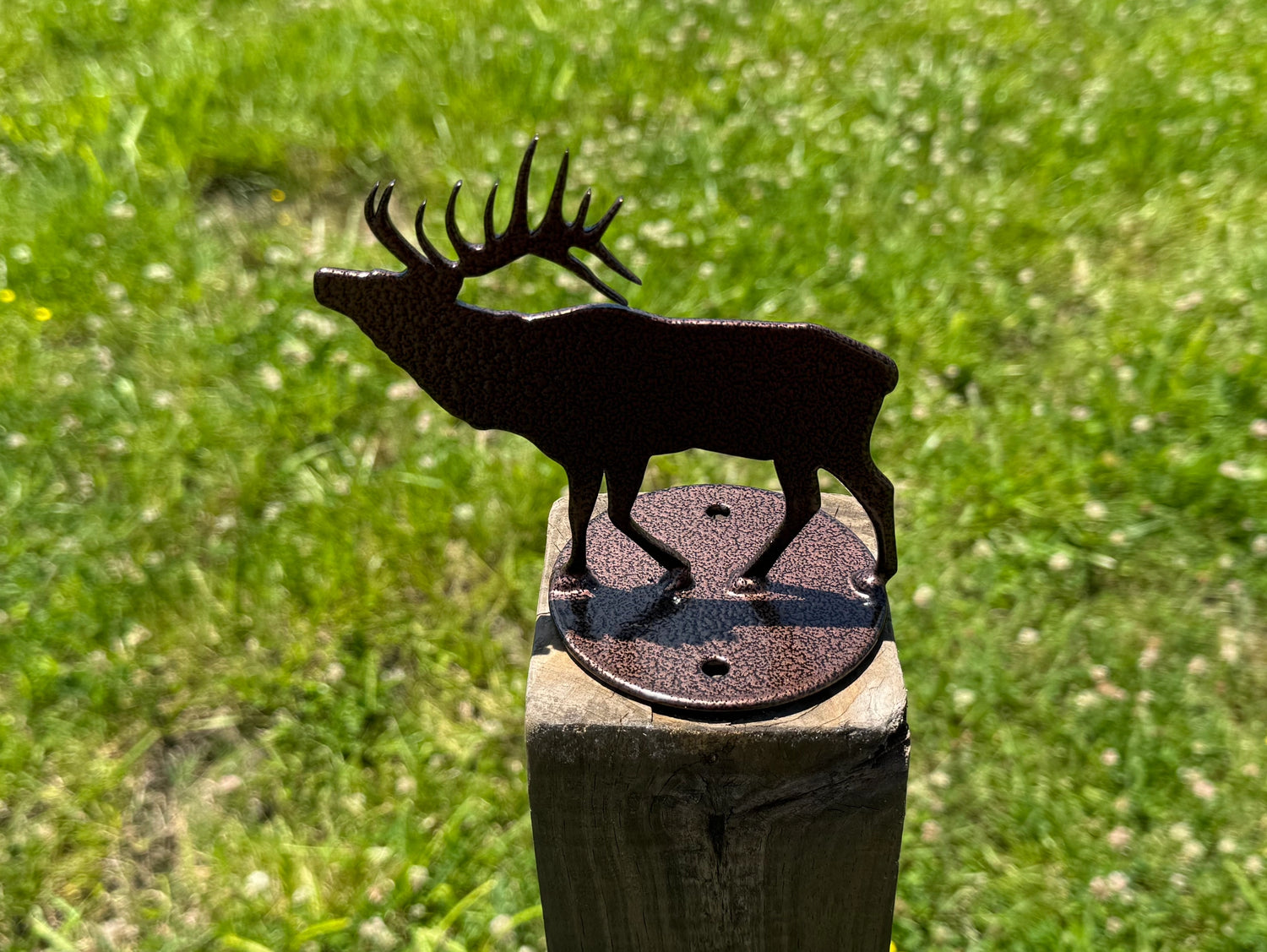 Elk Post Top For Round Wood Fence Post - Madison Iron and Wood
