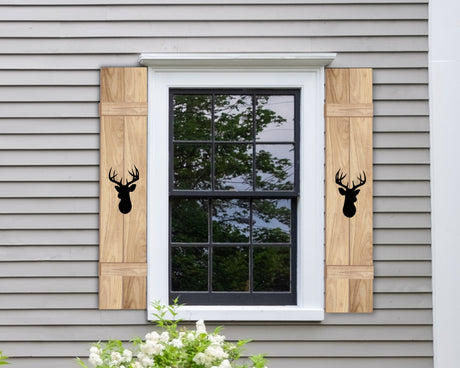 Wooden Window Shutter - Deer Design - Madison Iron and Wood