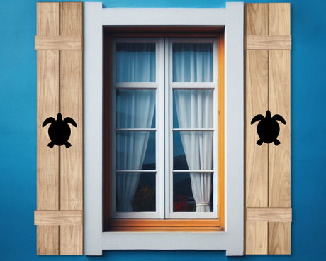 Wooden Window Shutter - Sea Turtle Design - Madison Iron and Wood