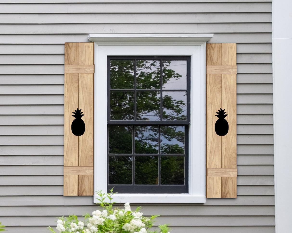 Wooden Window Shutter - Pineapple Design - Madison Iron and Wood
