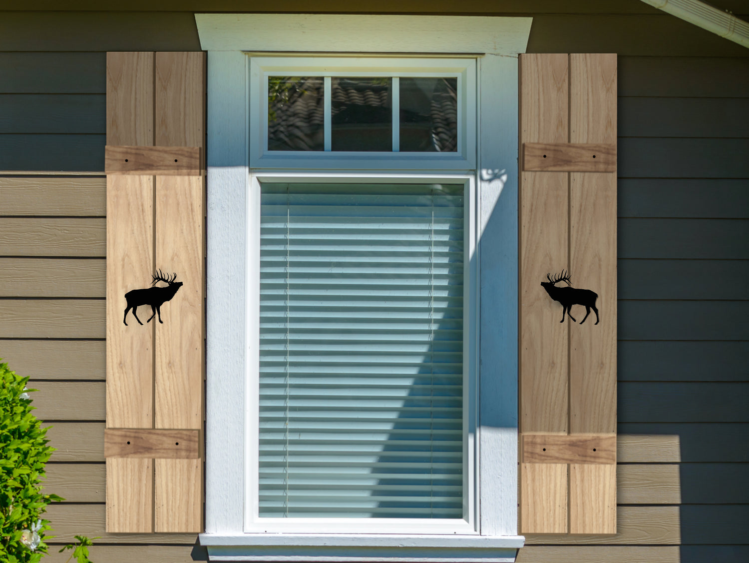 Wooden Window Shutter - Elk Design - Madison Iron and Wood