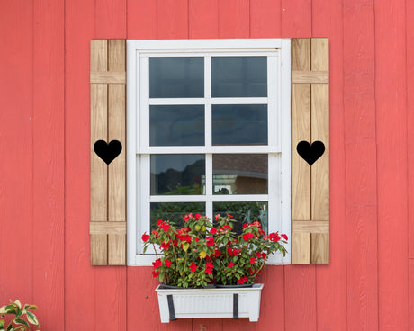 Wooden Window Shutter - Heart Design - Madison Iron and Wood