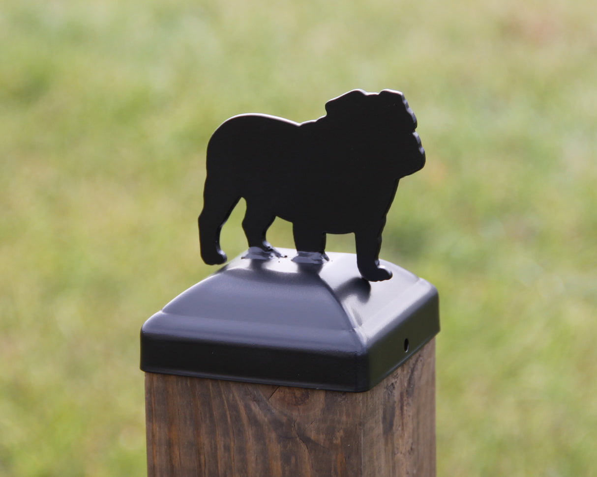 True Size 6x6 Post Cap with Dog or Cat Finial Choice - Madison Iron and Wood