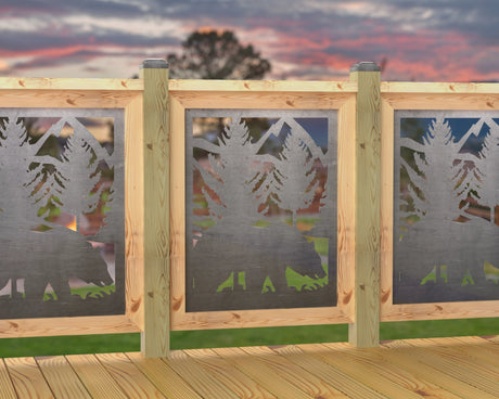 24"x30" - Bear Landscape Fence/Gate Panel Insert - Madison Iron and Wood