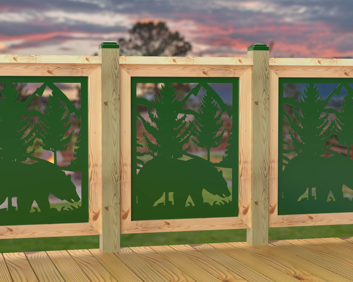 24"x30" - Bear Landscape Fence/Gate Panel Insert - Madison Iron and Wood