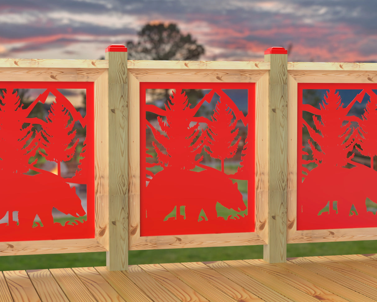 24"x30" - Bear Landscape Fence/Gate Panel Insert - Madison Iron and Wood