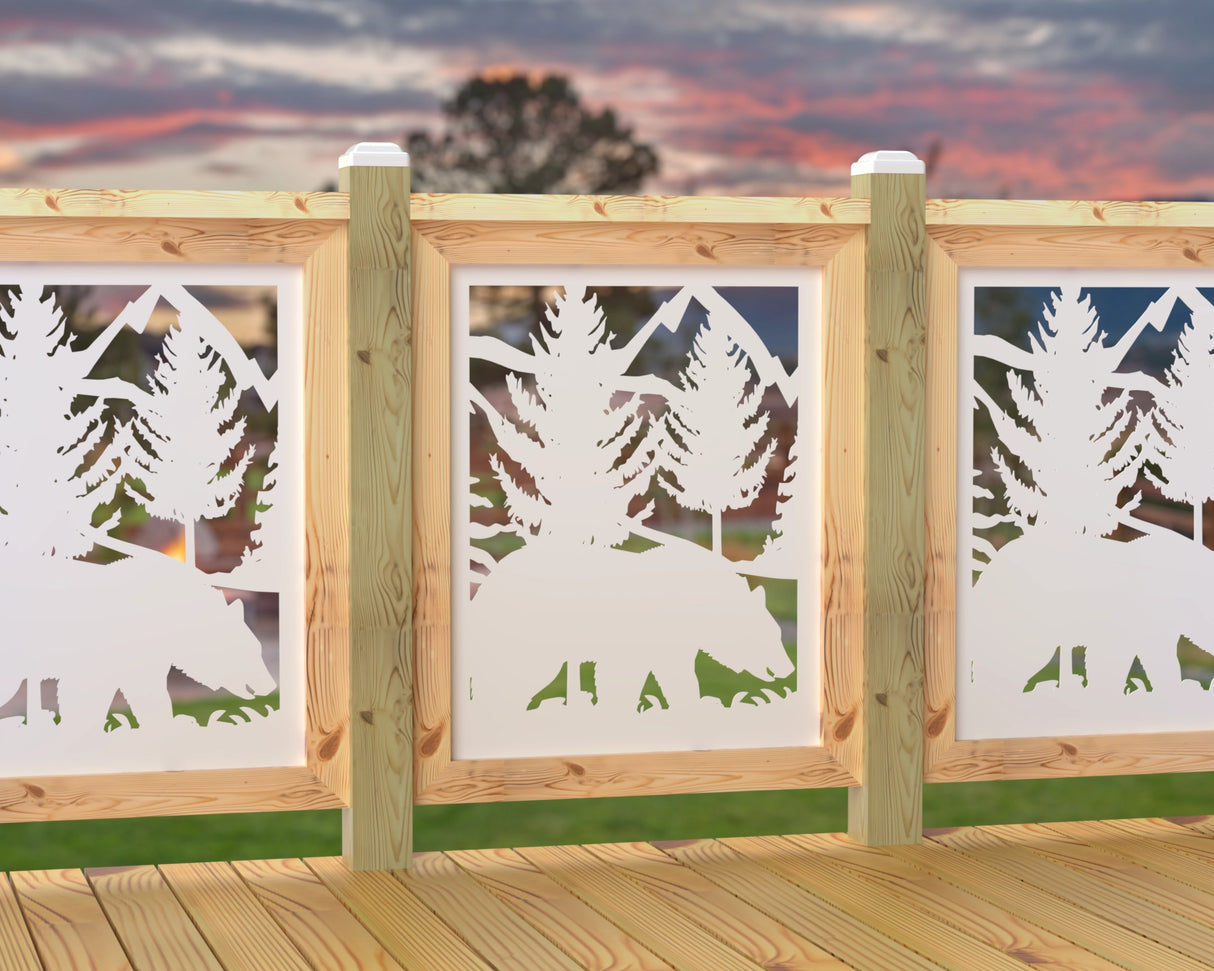 24"x30" - Bear Landscape Fence/Gate Panel Insert - Madison Iron and Wood