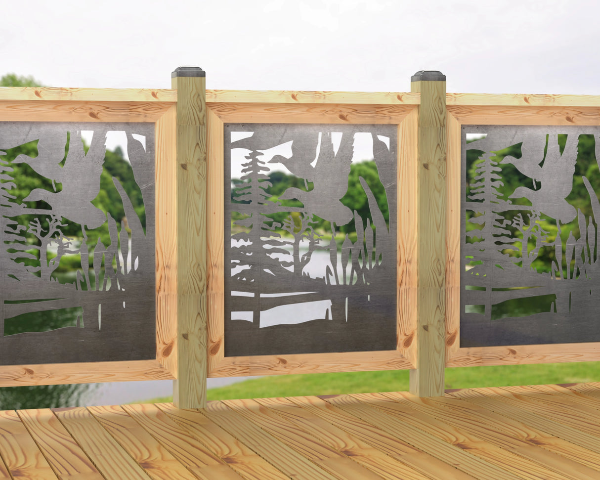 24"x30" - Crane Pond Fence/Gate Panel Insert - Madison Iron and Wood