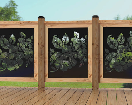 24"x30" - Floral Design Fence/Gate Panel Insert - Madison Iron and Wood