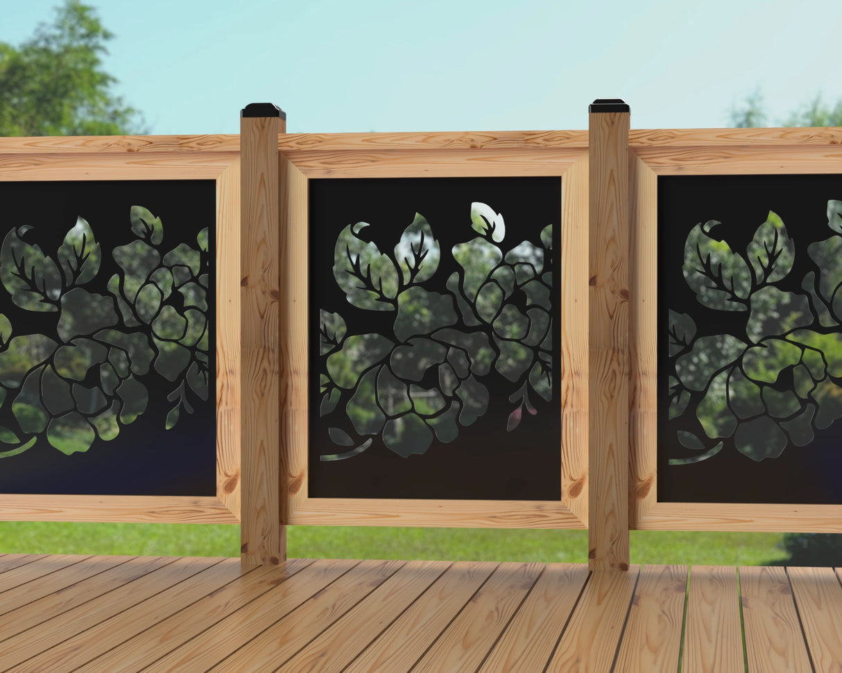 24"x30" - Floral Design Fence/Gate Panel Insert - Madison Iron and Wood