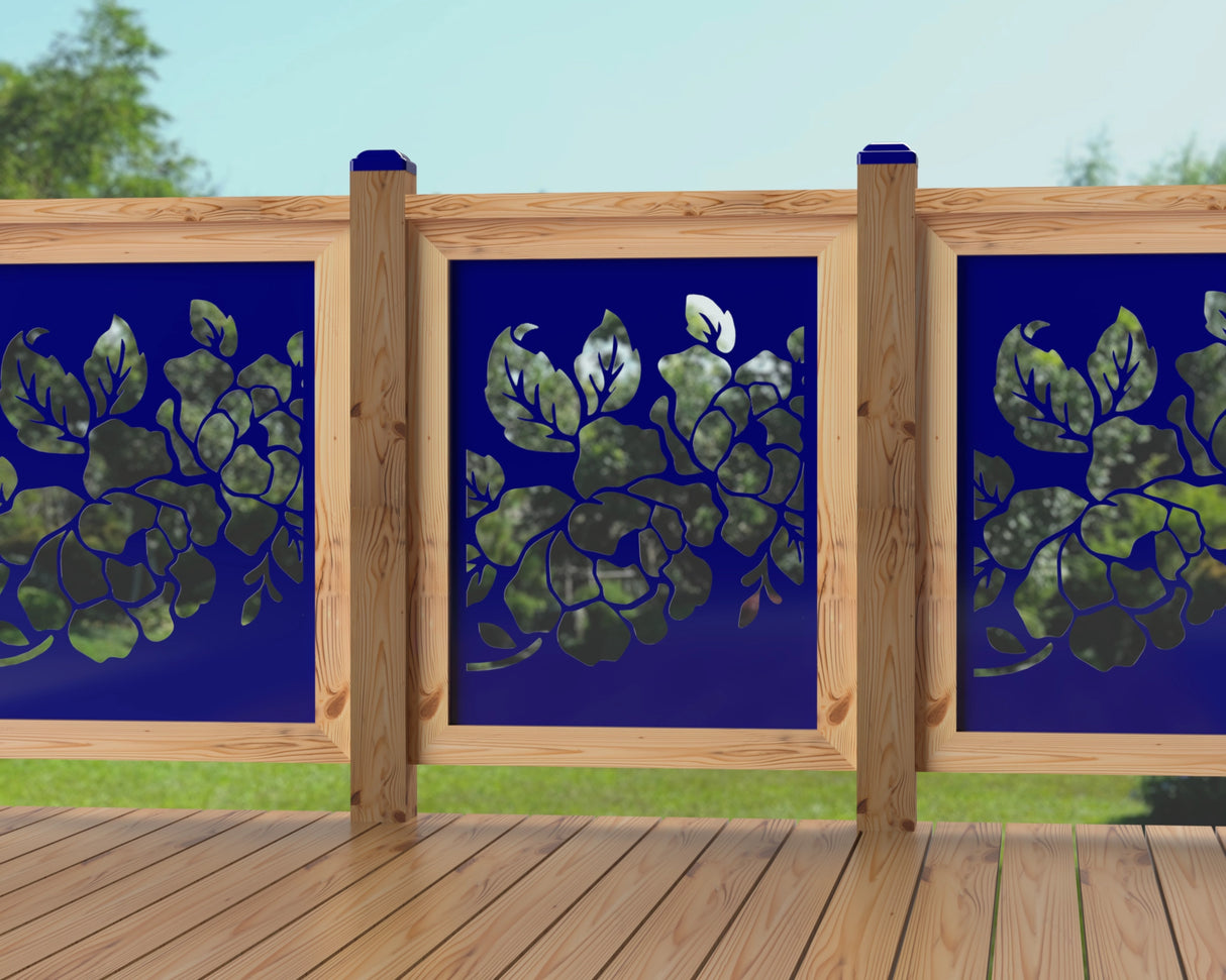 24"x30" - Floral Design Fence/Gate Panel Insert - Madison Iron and Wood