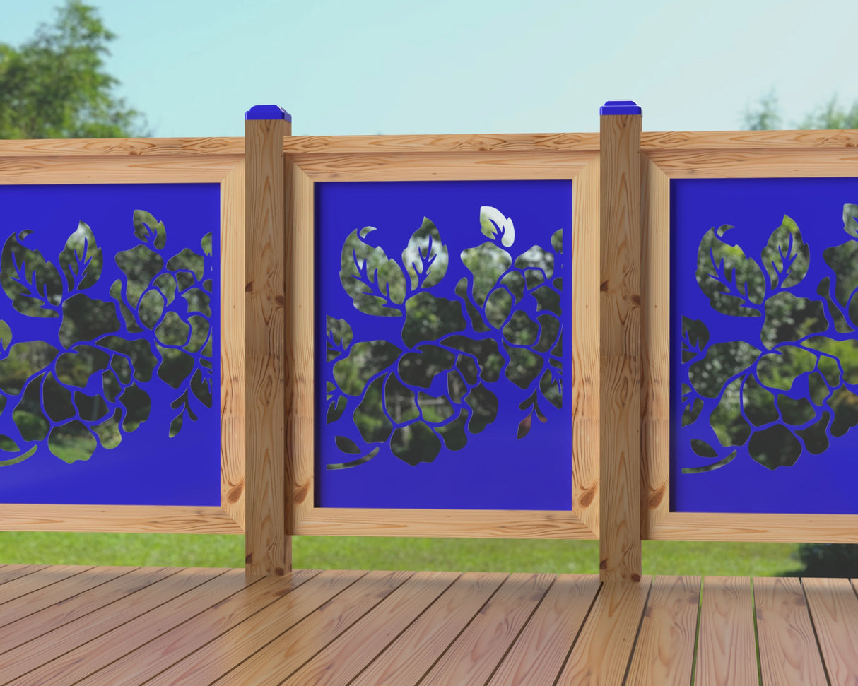 24"x30" - Floral Design Fence/Gate Panel Insert - Madison Iron and Wood