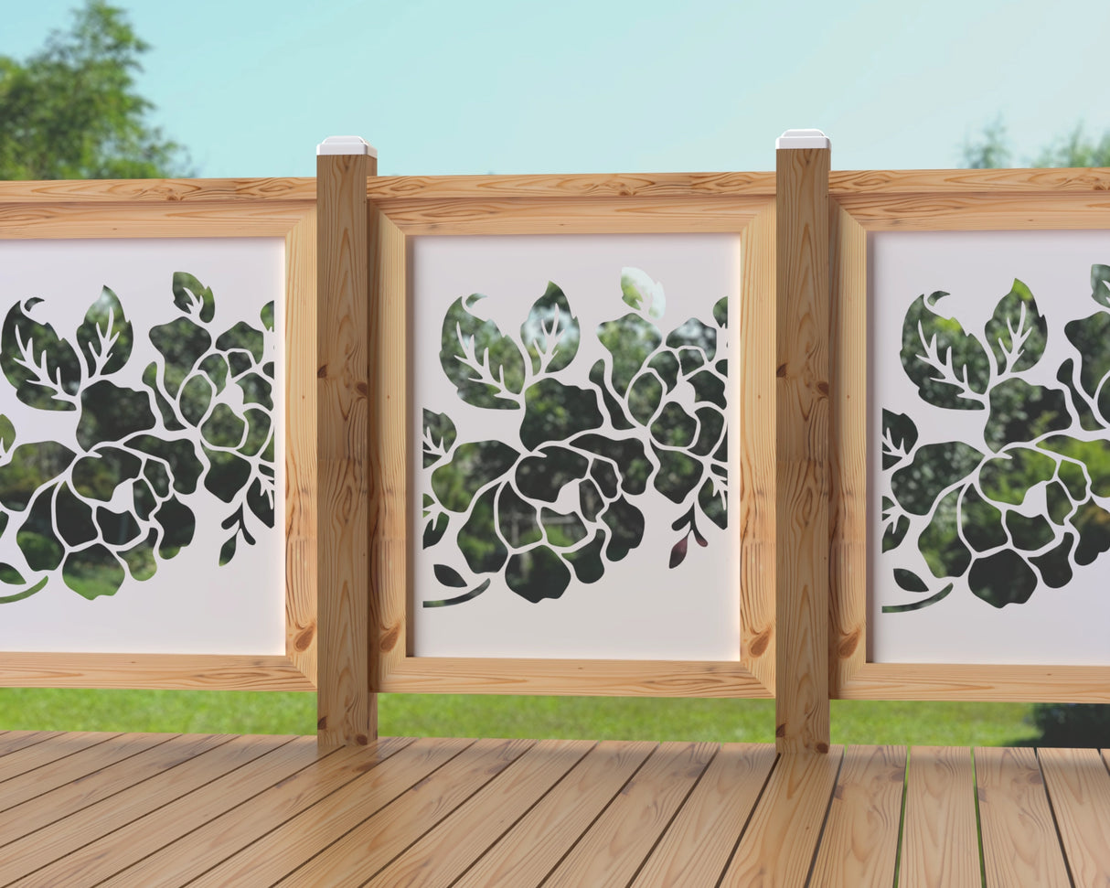 24"x30" - Floral Design Fence/Gate Panel Insert - Madison Iron and Wood