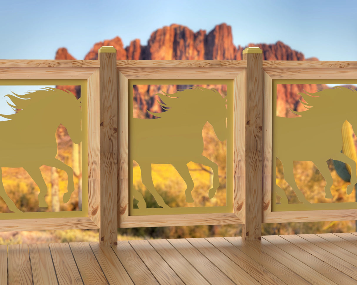 24"x30" - Horses Running Fence/Gate Panel Insert - Madison Iron and Wood