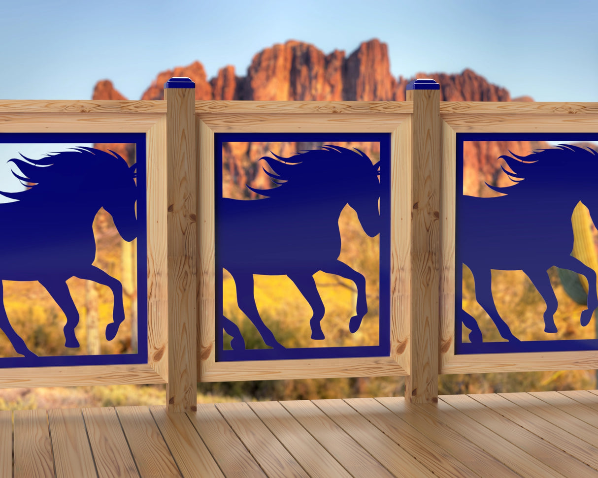 24"x30" - Horses Running Fence/Gate Panel Insert - Madison Iron and Wood