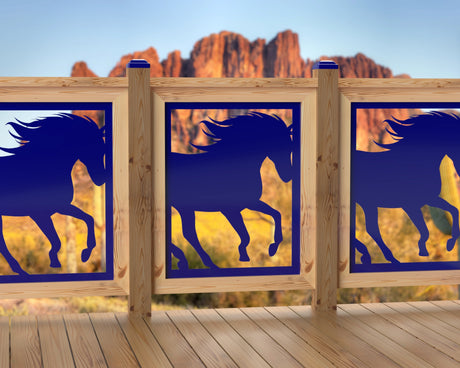 24"x30" - Horses Running Fence/Gate Panel Insert - Madison Iron and Wood