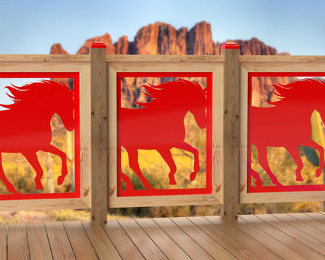 24"x30" - Horses Running Fence/Gate Panel Insert - Madison Iron and Wood