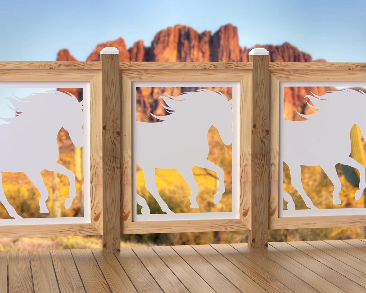 24"x30" - Horses Running Fence/Gate Panel Insert - Madison Iron and Wood