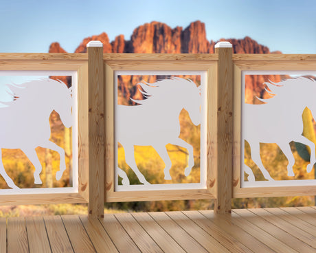 24"x30" - Horses Running Fence/Gate Panel Insert - Madison Iron and Wood