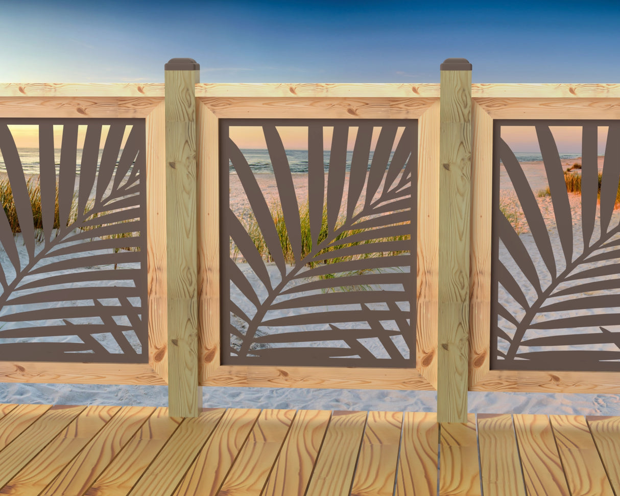 Palm Leaf Pattern Railing Panel Insert - Madison Iron and Wood