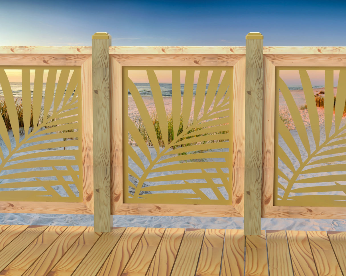 Palm Leaf Pattern Railing Panel Insert - Madison Iron and Wood
