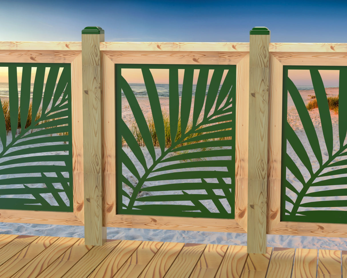 Palm Leaf Pattern Railing Panel Insert - Madison Iron and Wood