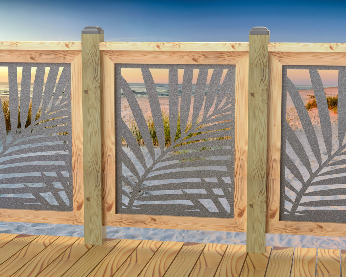 Palm Leaf Pattern Railing Panel Insert - Madison Iron and Wood