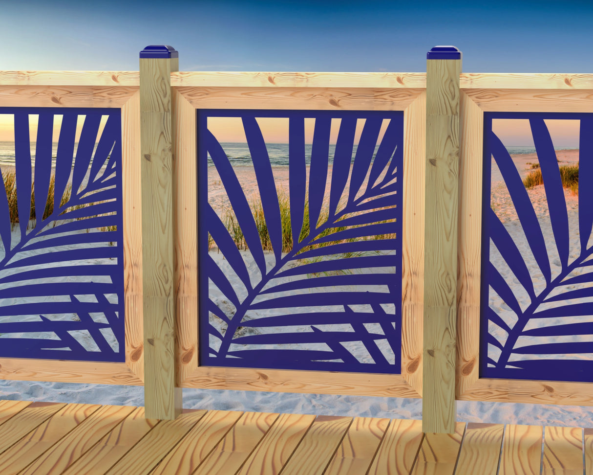 Palm Leaf Pattern Railing Panel Insert - Madison Iron and Wood