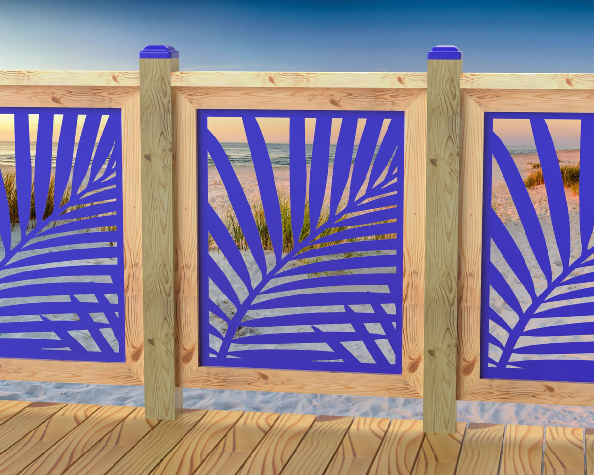 Palm Leaf Pattern Railing Panel Insert - Madison Iron and Wood