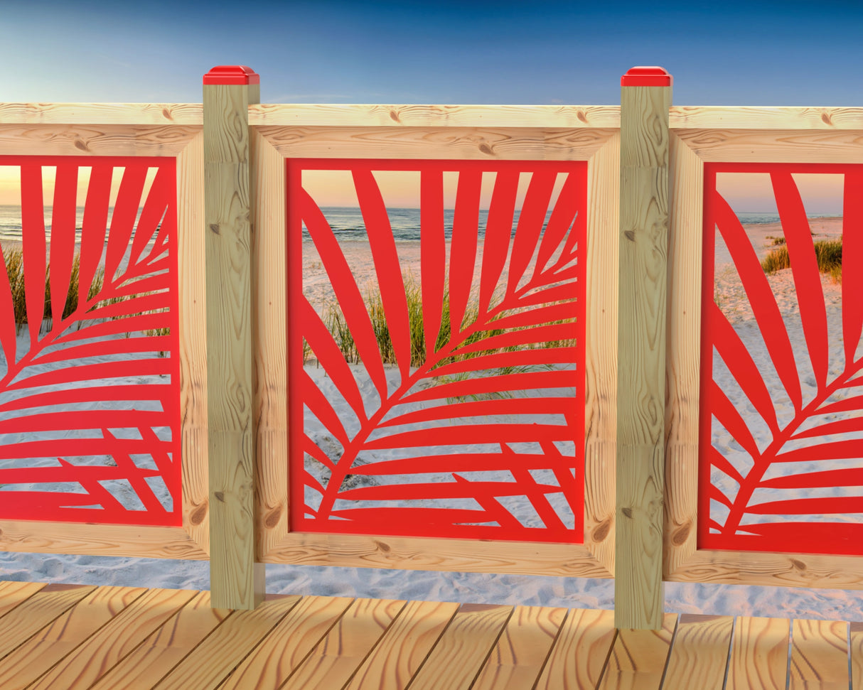 Palm Leaf Pattern Railing Panel Insert - Madison Iron and Wood