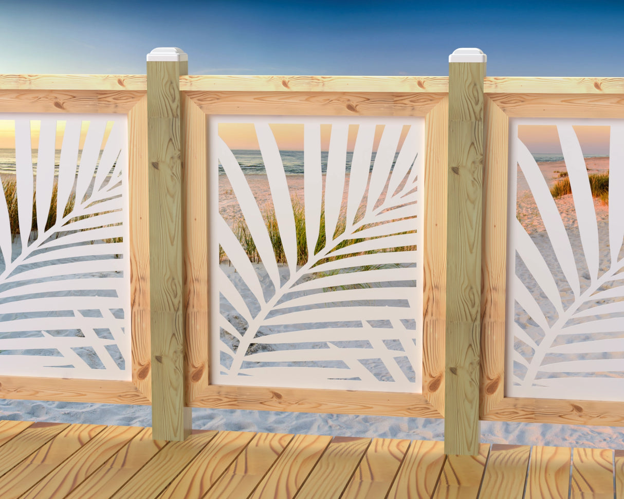 Palm Leaf Pattern Railing Panel Insert - Madison Iron and Wood