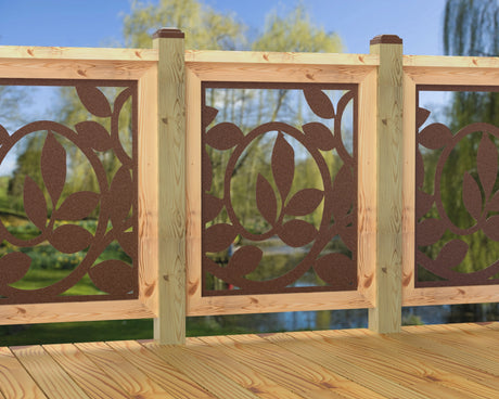 24"x30" - Vine Pattern Fence/Gate Panel Insert - Madison Iron and Wood