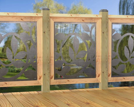 24"x30" - Vine Pattern Fence/Gate Panel Insert - Madison Iron and Wood