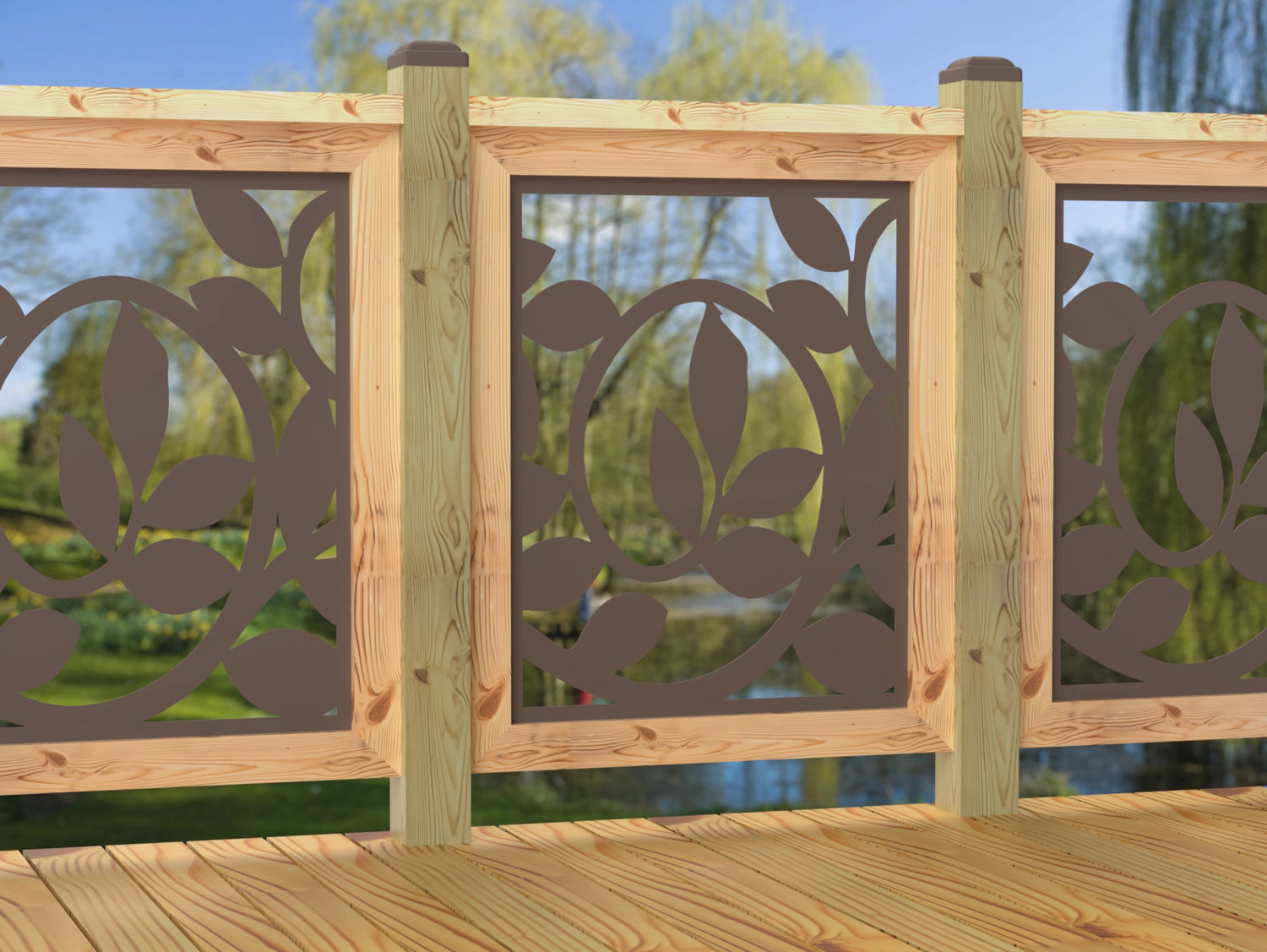 24"x30" - Vine Pattern Fence/Gate Panel Insert - Madison Iron and Wood