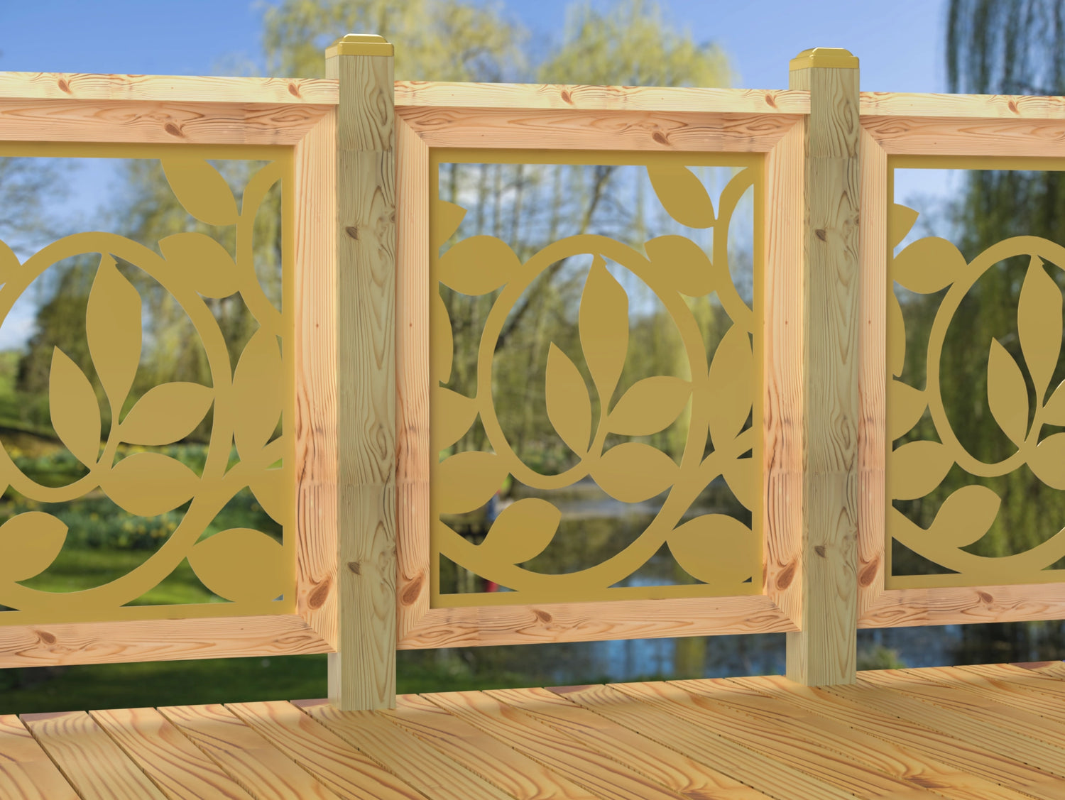 24"x30" - Vine Pattern Fence/Gate Panel Insert - Madison Iron and Wood