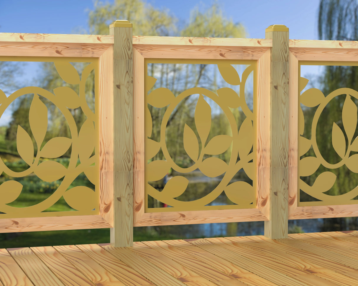 24"x30" - Vine Pattern Fence/Gate Panel Insert - Madison Iron and Wood