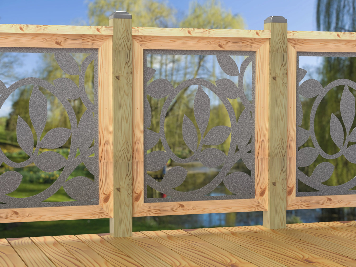 24"x30" - Vine Pattern Fence/Gate Panel Insert - Madison Iron and Wood