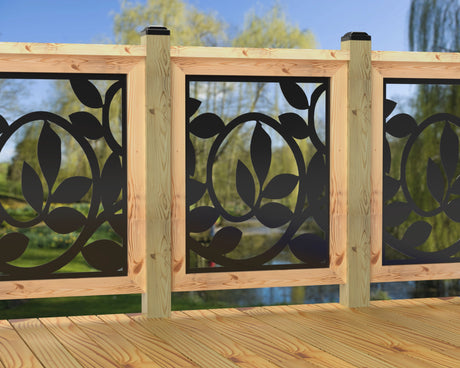 24"x30" - Vine Pattern Fence/Gate Panel Insert - Madison Iron and Wood